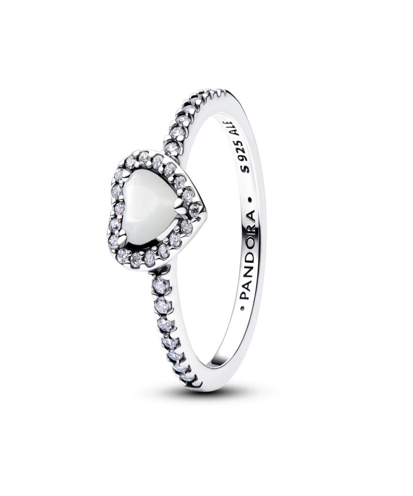 Pandora Elevated White Friendship Heart Ring_198421C11