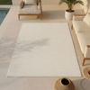 Tapis extérieur intérieur motif géométrique tissé crème 200x290