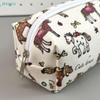 Cute Horse Print Pencil Case – Canvas Zipper Pouch For Stationery Cosmetics  Daily Essentials