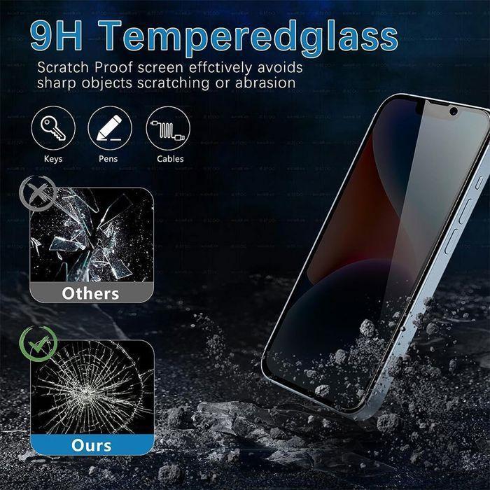 Film de protection - Vitre - pour iPhone 16e - Verre trempé - Anti-espion - Lot de 3