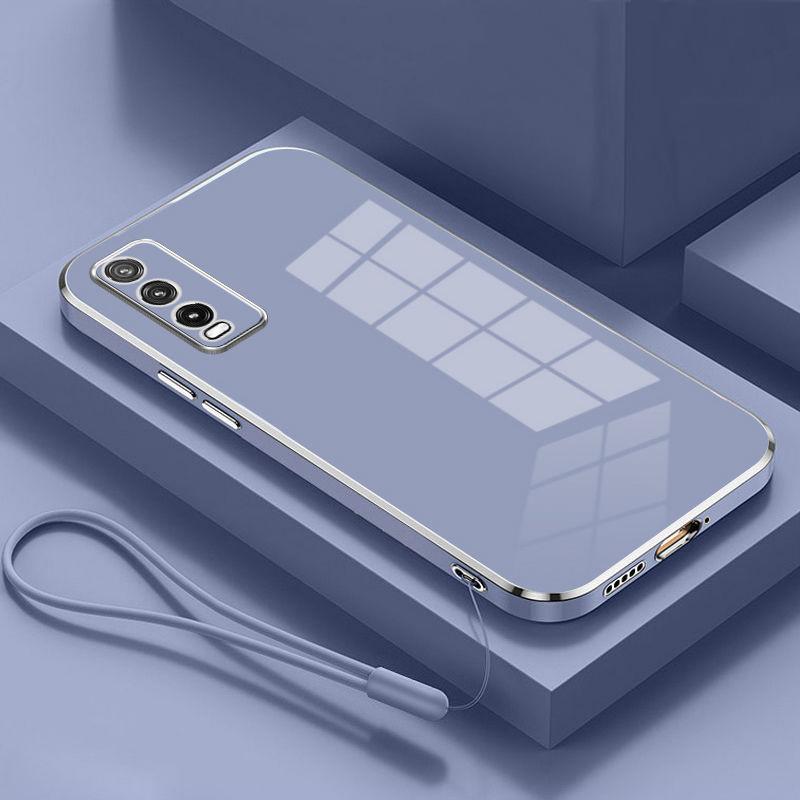 Für vivo Y20 Hülle Luxus Quadratische Beschichtung Y20G Y20i Y20S Y12S Y11S Y20A Y30G 2021 Handyhülle Stoßfest Silikon Rückseite Abdeckung Fundas