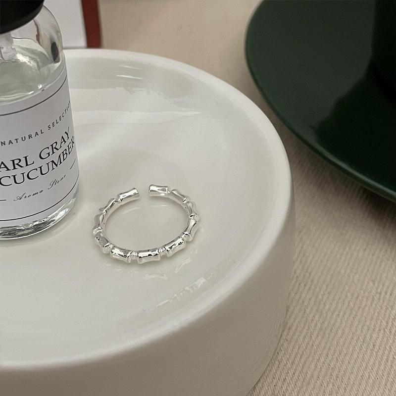 Inel Simplu Neregulat Placat cu Argint 925 pentru Femei - Design Coreean Simplu și la Modă, Nu se Decolorează