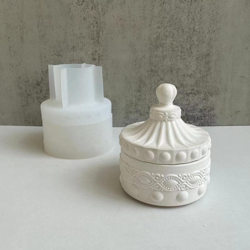 62KD Storage Box Silicone Resin Mould with Lid Jewelry Container Home Decorations DIY