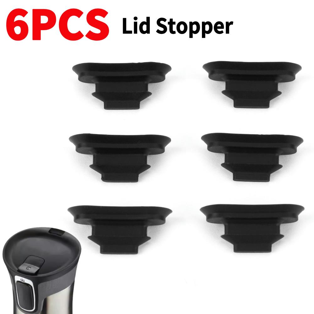 6pcs Black Lid Stopper Silicone Rubber Replacement Stopper Seal Stopper for Contigo Autoseal Travel Coffee Mug Leak-Proof