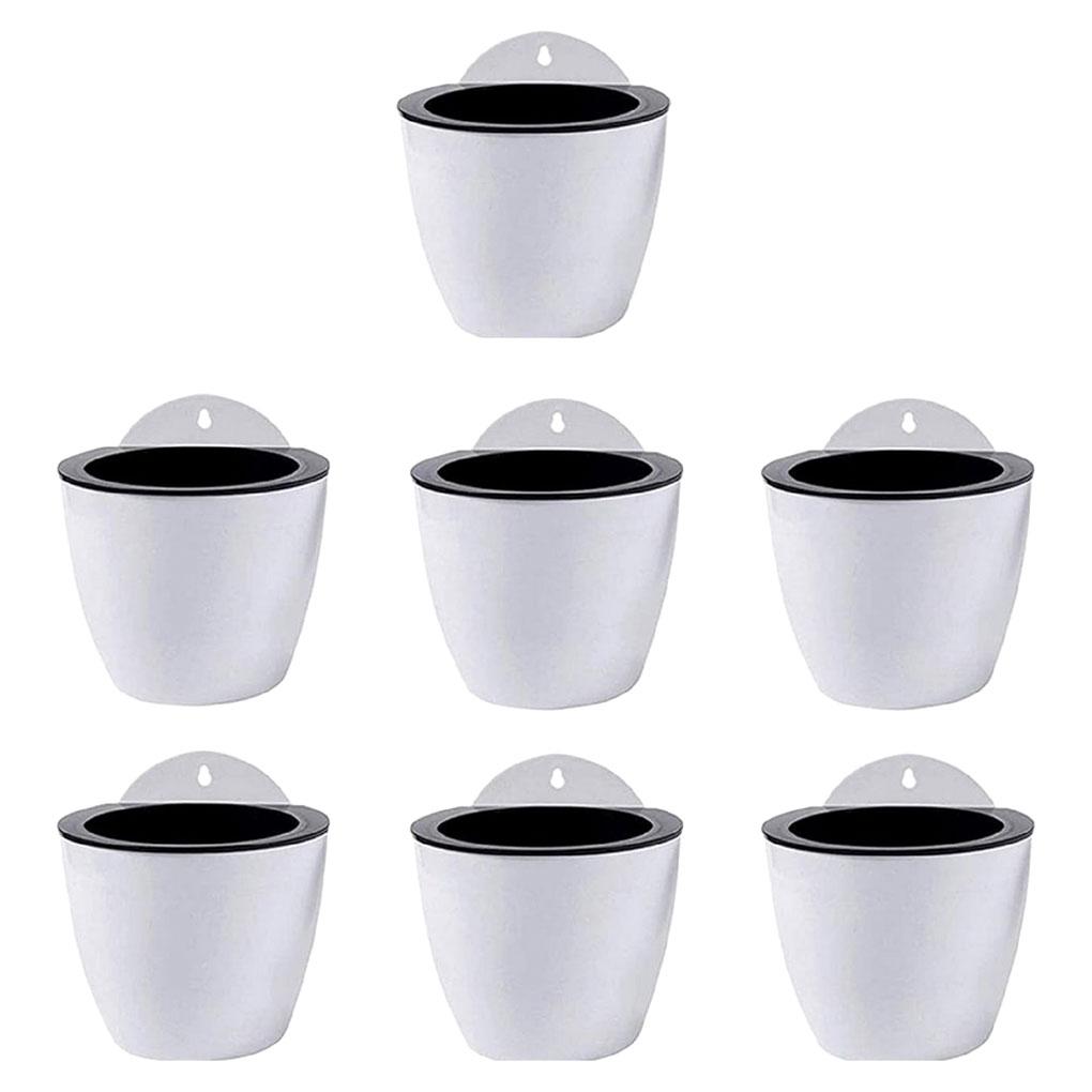 

7pcs Stylish Wall Hanging Nursery Planter Premium Resin Self-Watering Self-watering Plant Flower Pot