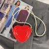 2024 Neue Mode Herzförmige Mini-Tasche Für Damen Stilvolle Perlen Schulter Crossbody-Tasche