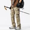 JAYSCE Unisex Cotton Convertible Cargo Pants Multi-Pocket Outdoor Hiking Trousers Detachable Shorts Elastic Waist
