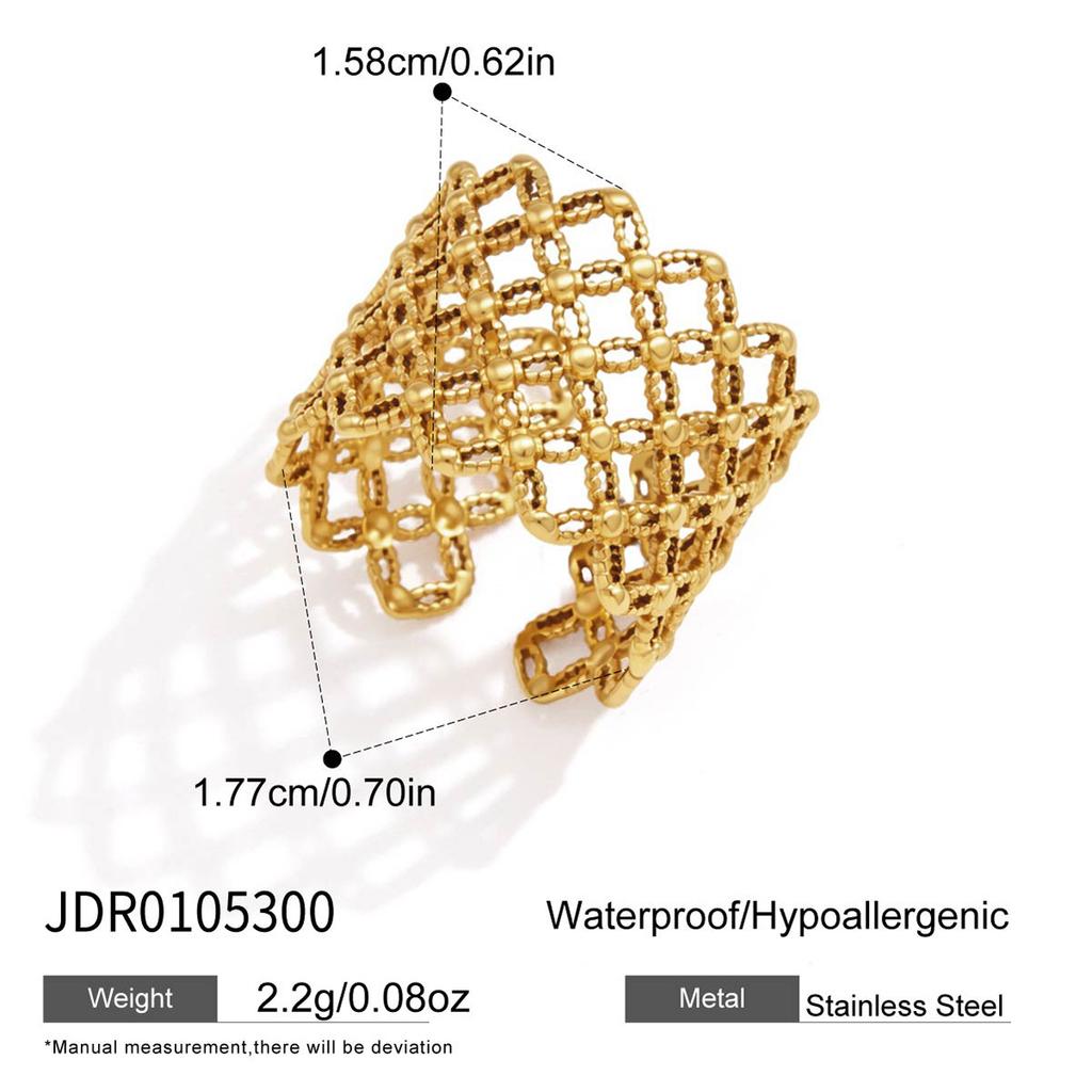 Ins-style high-end feeling female ethnic style ring does not fade zircon ring opening retro ring ring