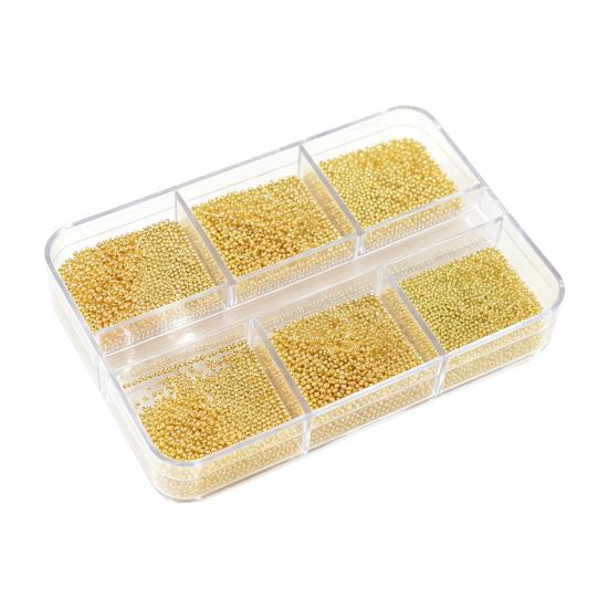 1 Set 6 Grids Nail Art Beads Kit with Storage Box 3D Nail Art Metal Caviar Beads DIY Manicure Design Decoration Balls Charm Nail Accessories