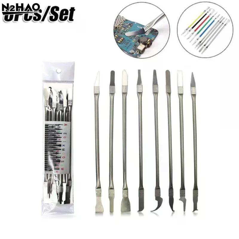 8pcs/1set Stainless Steel CPU IC Glue Remover Phone Repair Tool Chip Repair Repair Hand Tool For Mobile Phone Computer