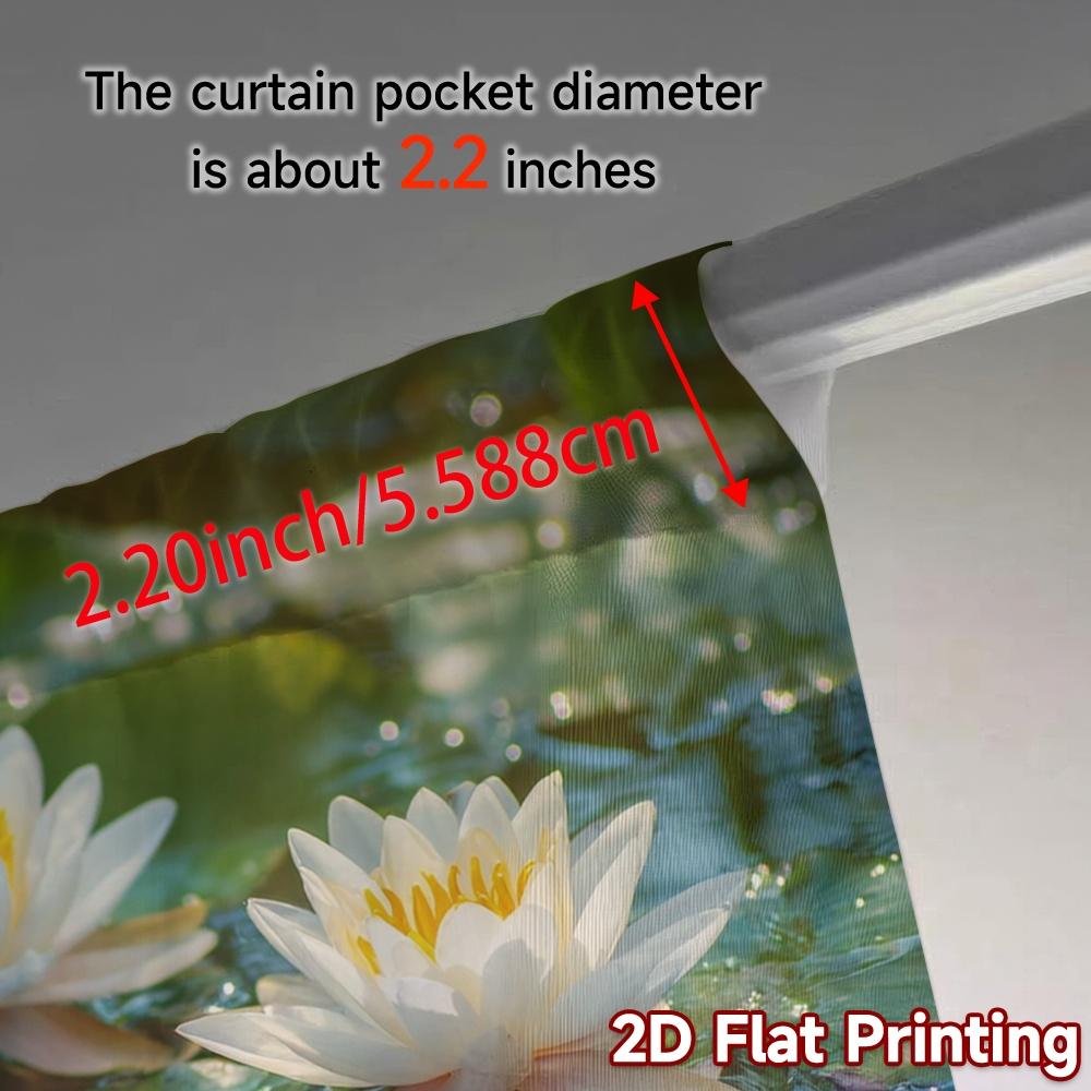 2pcs, 2D FLAT PRINTING Curtains (Without Rod) Lotus Glow Modern Modern Curtains Versatile Fabric Curtains Versatile All Ldeal