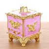 Toothpicks Box European Style Vibrant Color 3 Grids with Lid Relief Pattern Decorative Plastic All-Purpose Toothpick Cotton Swab Organizer Box Home