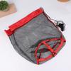 Portable Fishing Landing Net with Drawstring-Folding Thickened Small Grid Mesh Bag for Catch Collection Lightweight Fishing Gear