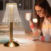 New Rechargeable Modern Crystal Table Lamp - Elegant Touch Dimming USB LED Night Light for Bedroom Decor and Ambient Lighting