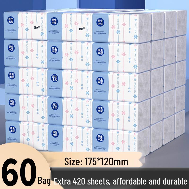 To Moxi Boxed Tissue Paper, 420 Sheets, 5-Ply, Large Pack, Napkin/Toilet Paper Replacement