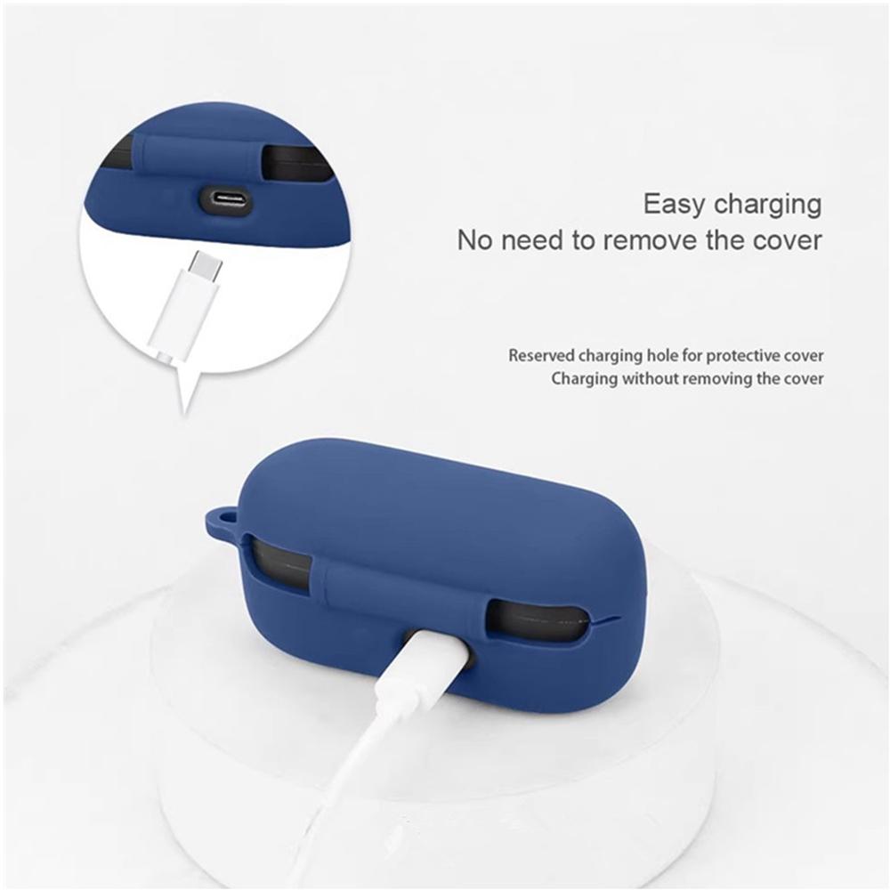 For Sony WF-C510 Bluetooth-compatible Earphones Case Soft Silicone Cover with Anti-Lost Buckle