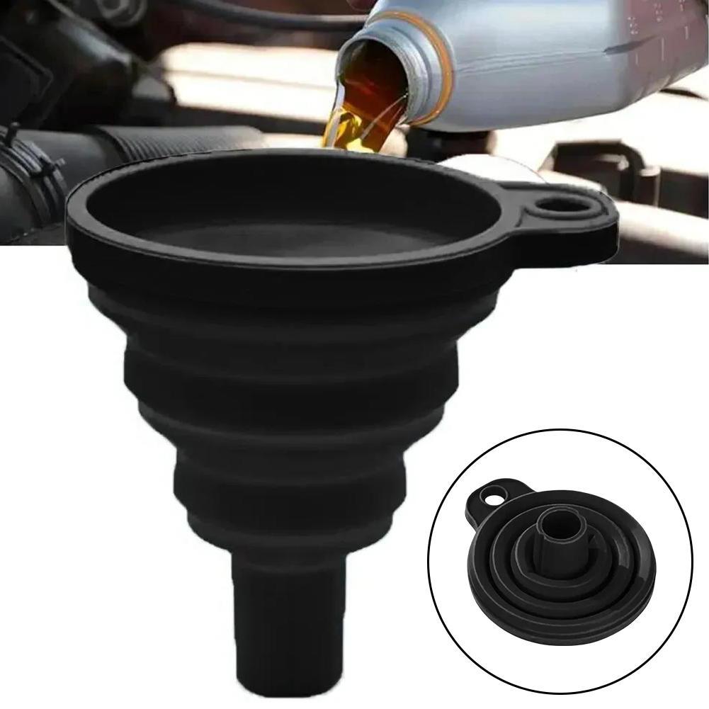 Embudo de motor de coche Universal de silicona embudo para líquidos lavadora cambio de fluido plegable portátil Auto motor aceite gasolina cambio embudo