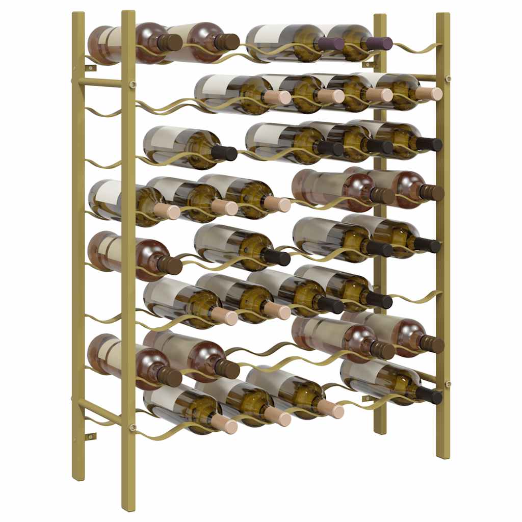 48 Bottle Wine Rack In Golden Metal