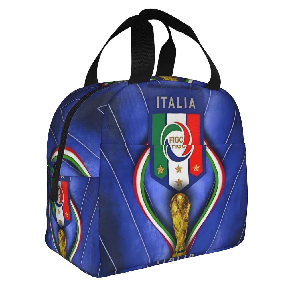 Soccer Italia Figc Insulated Lunch Bag for Camping Travel Italyan Football Lover Waterproof Thermal Cooler Bento Box Women Men