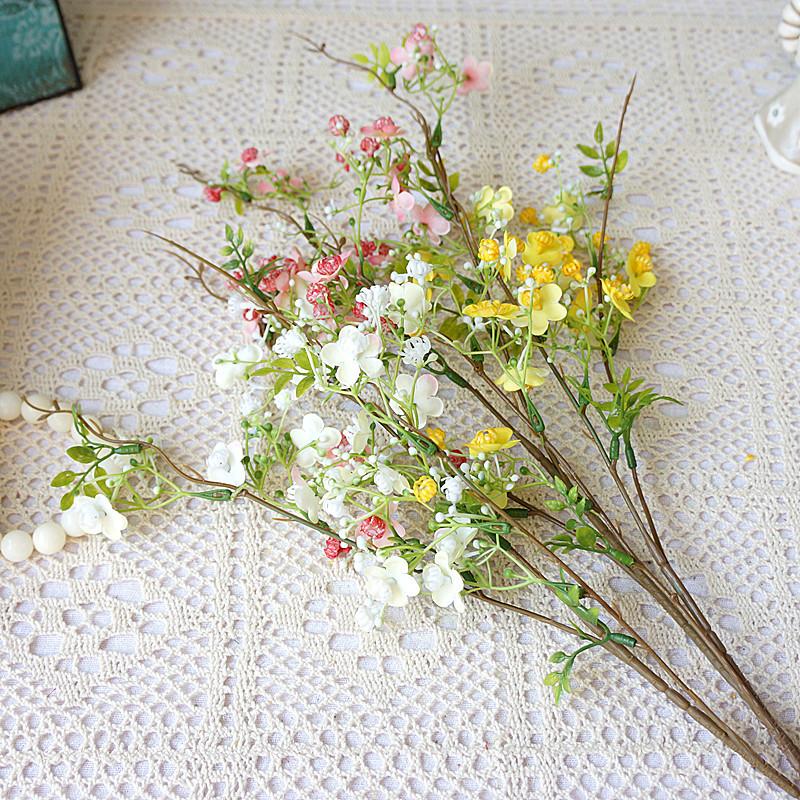 64cm Single Small Flowers Pearl Plum Artificial Flower Silk Flower Household Living Room Study Courtyard Stage Decoration Flower