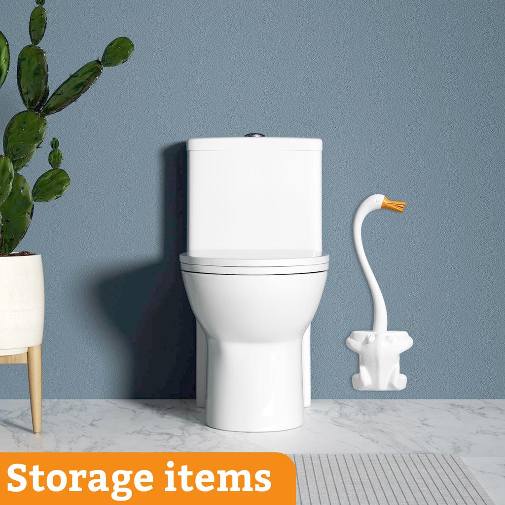 Spazzolino per WC da Parete con Manico Lungo, Senza Foratura, Design Creativo e Originale per la Pulizia del Bagno