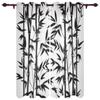 Gold Leaves on Black Background Window Curtain for Living Room Bedroom Home Decor Kitchen for Window Drapes