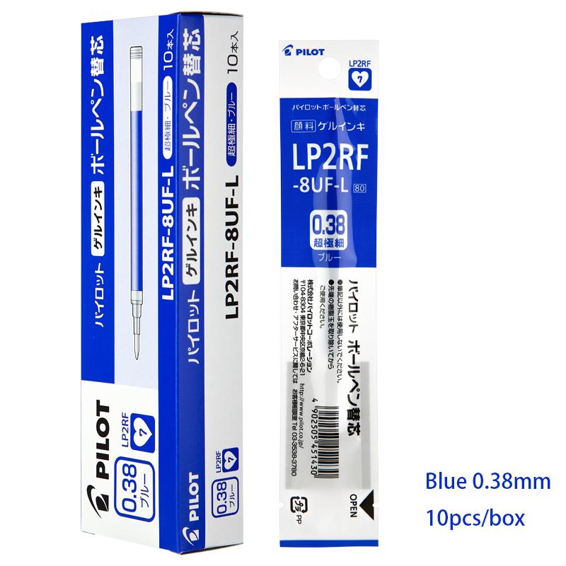 10pcs PILOT Juice Gel Pen Refills LP2RF-8EF 0.38/0.5mm Bullet Type Quick-drying Red-Blue-Black Three Colors Optional