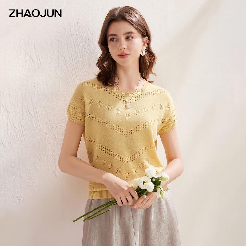 Women s Linen Knit Short Sleeve T-Shirt L