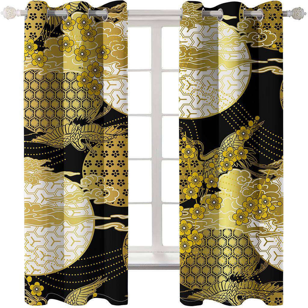 Bird Animal Red-crowned Crane Odorless Blinds Hall Thin Window Curtains for KidsLiving Room Bedroom Bathroom Door Kicthen Decor