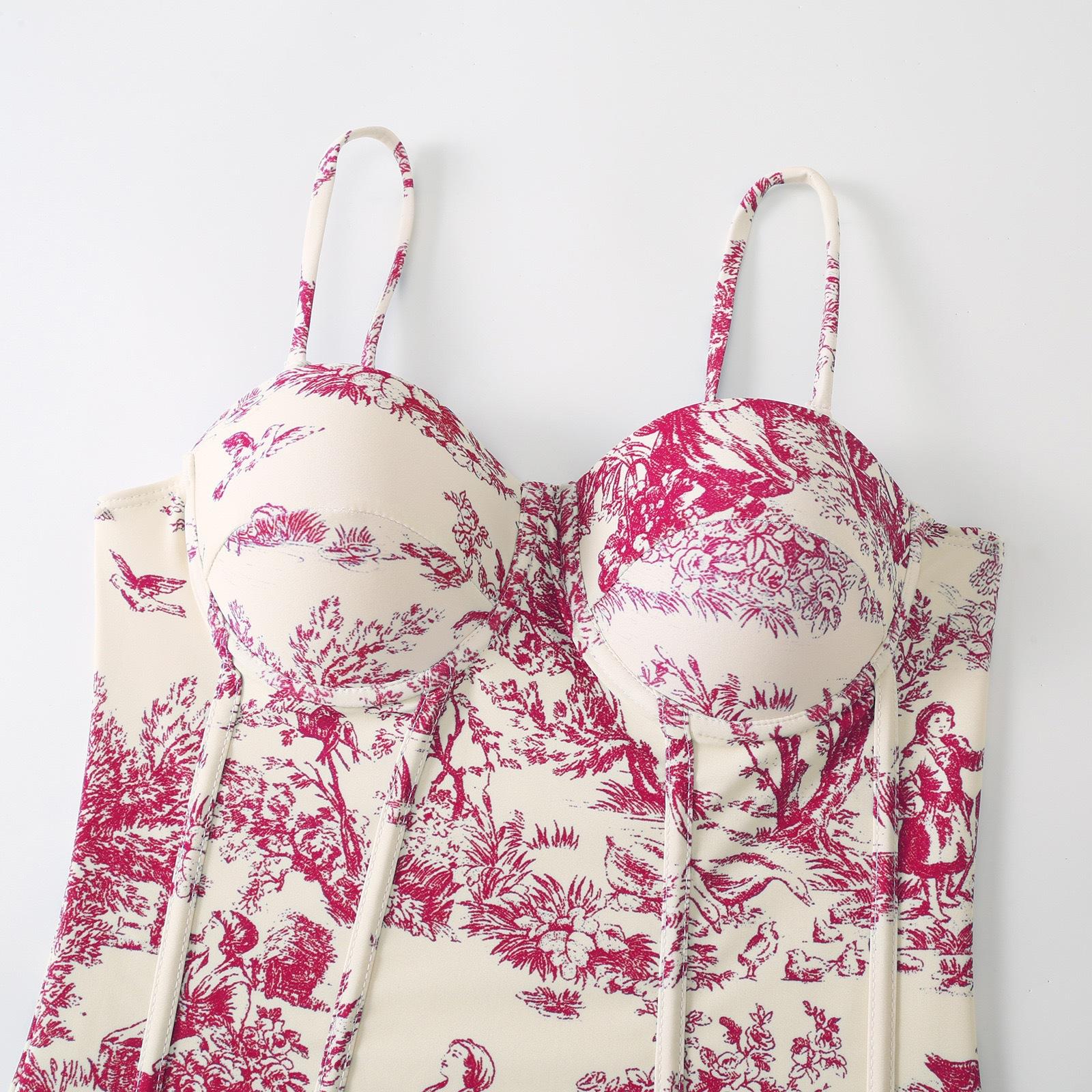 Женский винтажный модный купальник с эффектом пуш-ап — фото 10