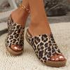 Trend Open Toe Women's Wedge  Summer Fashion Leopard Print Breathable Comfortable Sandals Woman Buckle Female Footwear