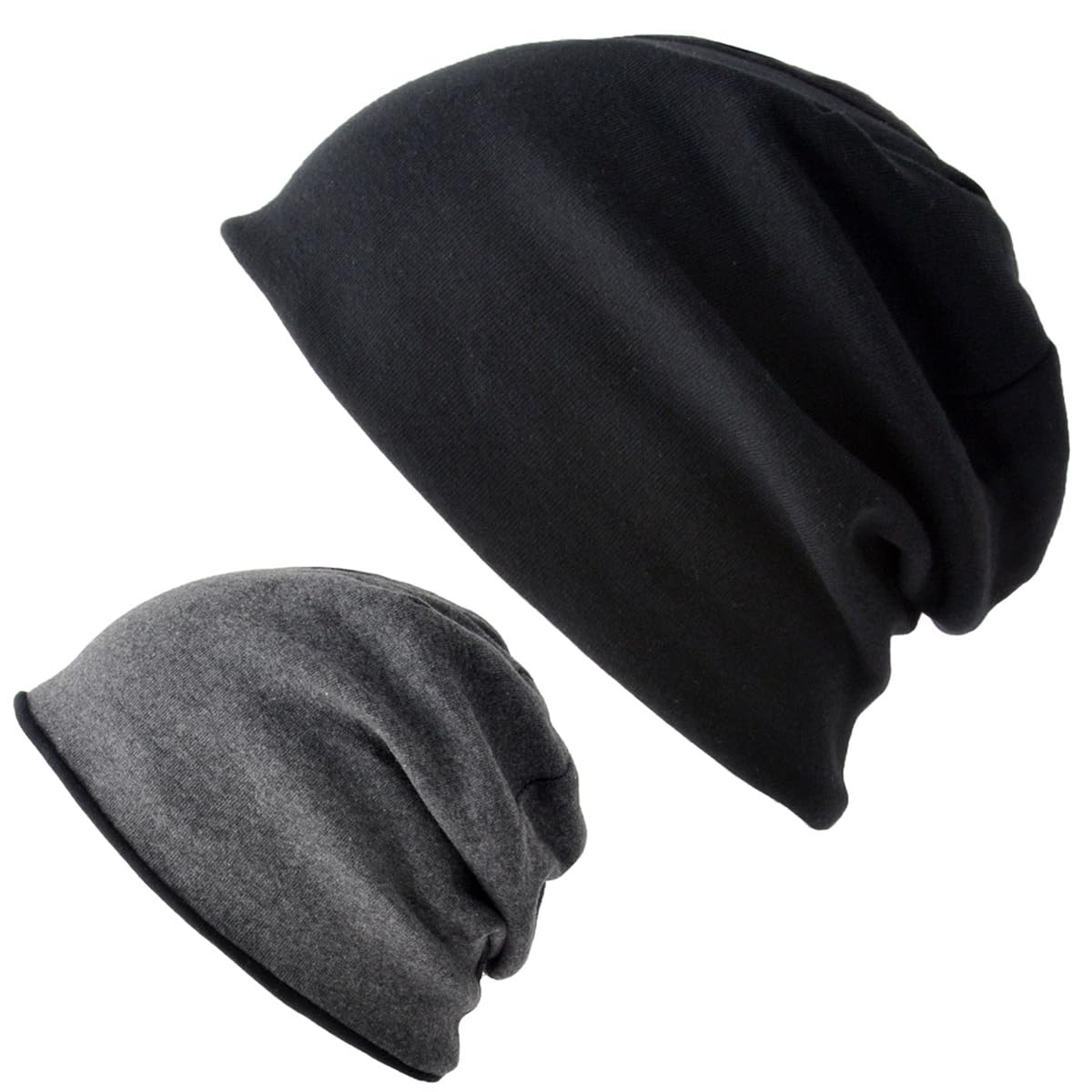 

ШАРМ Органический хлопок Двусторонняя медицинская шапочка x Темный Сделано в Японии [Свободный размер/Черно-серый] Осень/Зима,