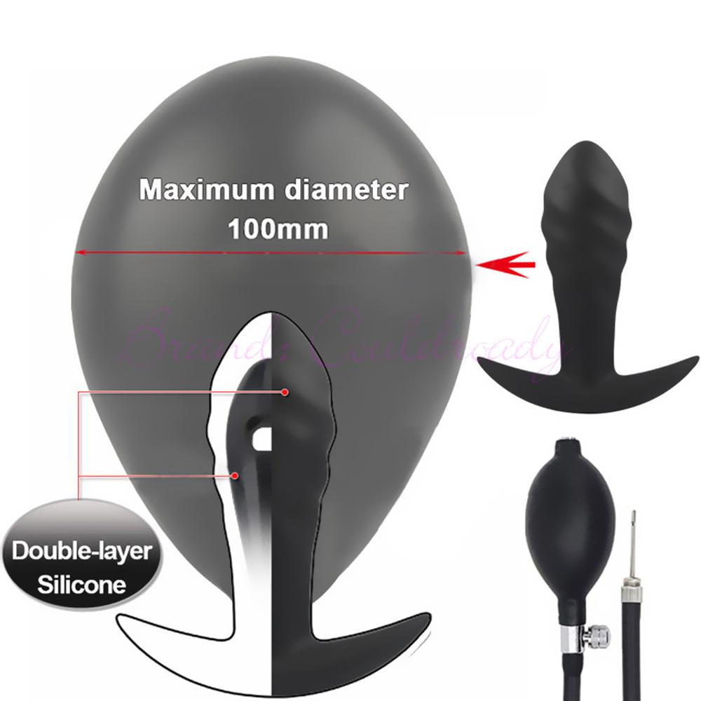 Go Out Inflatable Anal Plug Dilator Expandable Dildo Pump Silicone Huge Anus Butt Prostate Massager Ass Sex Toy For