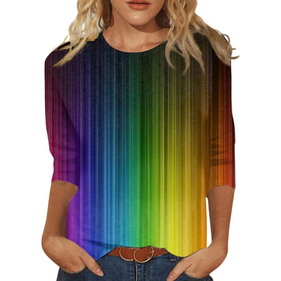 Graffiti Design 3D Digital Printing Women's Casual Fashion Round Neck Long Sleeve T-shirt