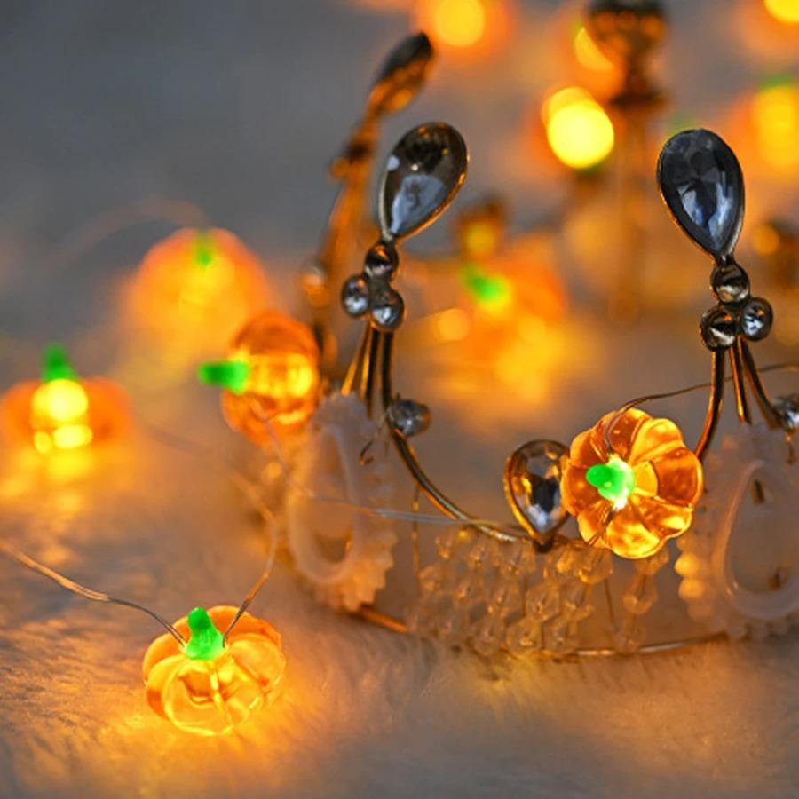 Halloween Pumpkin Light String Ghost Festival Party Favor Trick or Treat Happy Halloween Day Decor for Home 2024