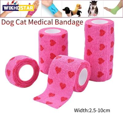 1pcs Pet Dog Cat Medical Breathable Elastic Bandage Non-woven Pet Self Adherent Wound Outdoor Retractable Sports Tape Dog Accessories