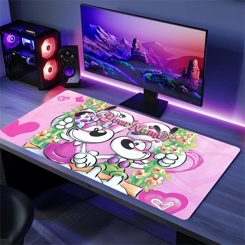 Personalisierter Name, Diddl Mauspade, Große Gaming-Schreibtischmatte, Rutschfestes XXL-Mauspad für Laptop & Tablet, Mini-PC-Spielmatte mit genähten Kanten