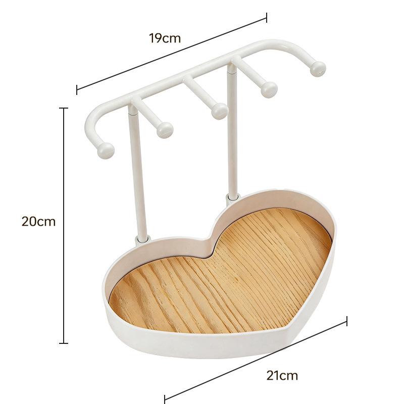 Fashion Portable Jewelry Display Rack Earrings Necklaces Storage Rack Key Organizer With Wooden Base Hanging Holder Girl Gift
