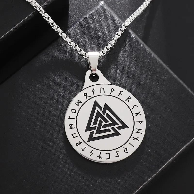 European and American Popular Titanium Steel Solomon Magic Amulet Pendant Fashion Stainless Steel Seven Angel Guardian Necklace