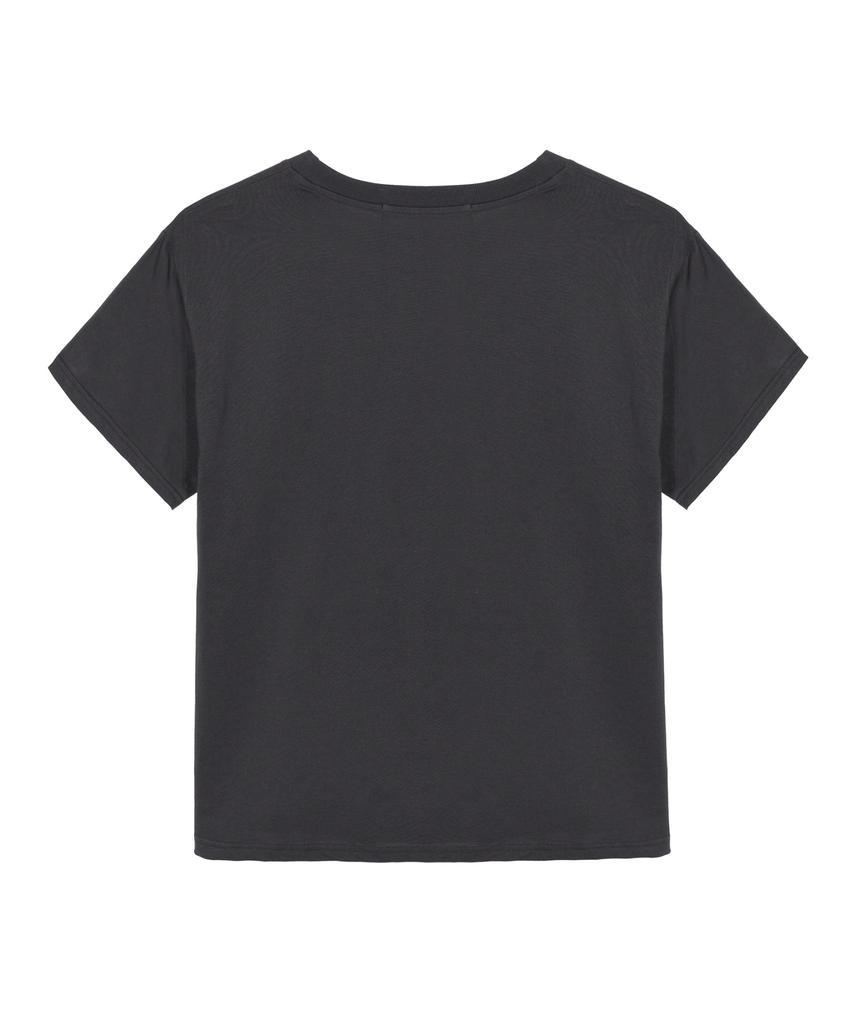 Nigaennikol Big Rose Sleeve Top_Charcoal