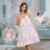 Soft Women Shower Towel Dress Breathable Beach Towel Bath Skirt and Hair Wrap Set  Fitness