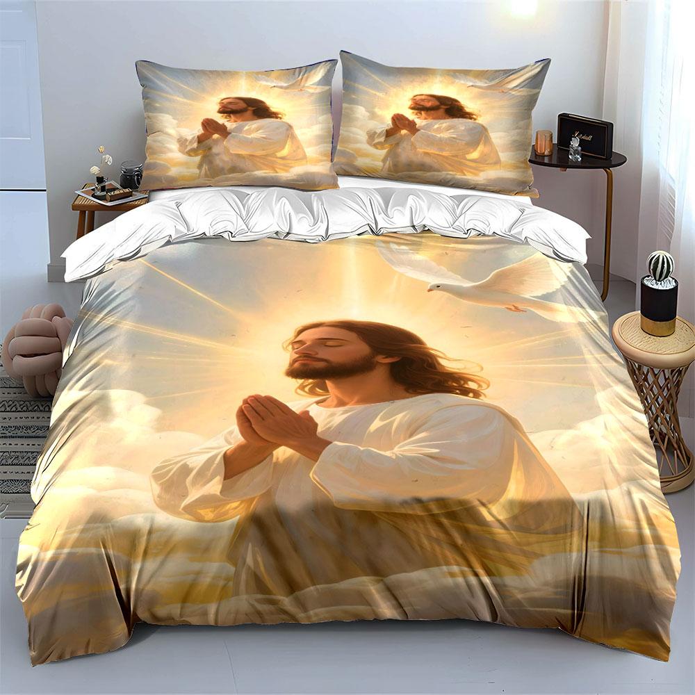 Praying figure with dove. Bedding sets Duvet cover sets Duvet covers Pillowcases(1 * Duvet Cover 2 * Pillowcases without duvet insert)