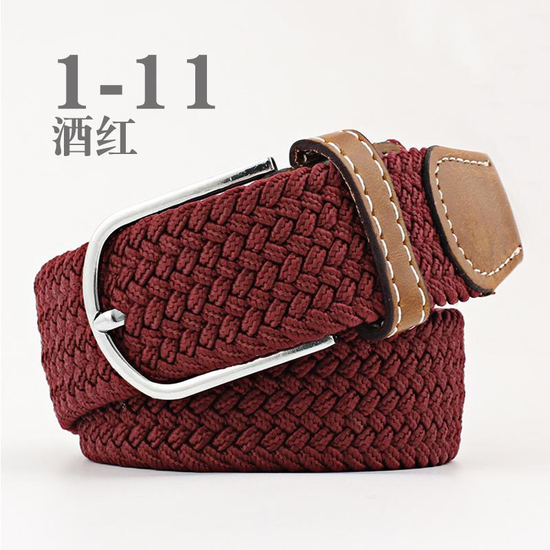 Women Casual Knitted Pin Buckle Without Holes Men Belt Woven Canvas Elastic Expandable Braided Stretch Belts for Female Jeans
