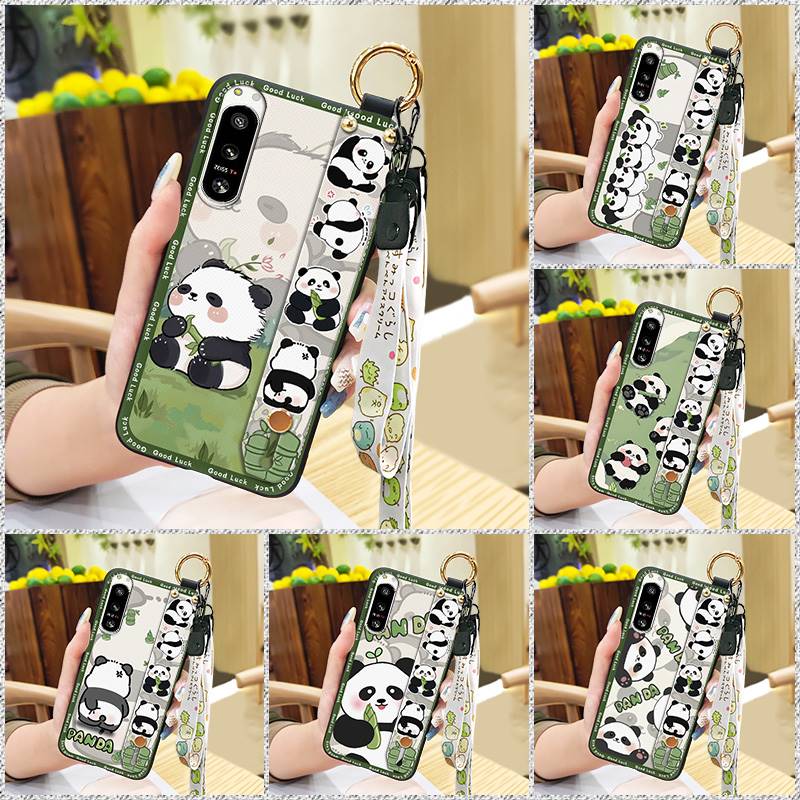 Panda Phone Holder Phone Case For Sony Xperia5 IV Durable Anti-knock Wristband Wrist Strap Waterproof Cute Soft case