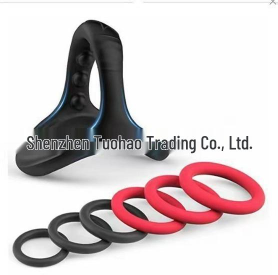 USK-C10 Three-Pronged Silicone Cock Ring for Couples, Restraint Ring, Adult Erotic Toy