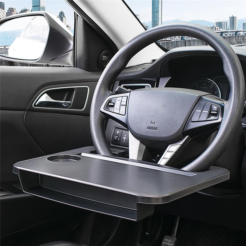 NEW-Steering Whee Tray With Car Gap Filler Organizer,Food Tray For Eating In Car Laptop Desk,Travel Car Accessories