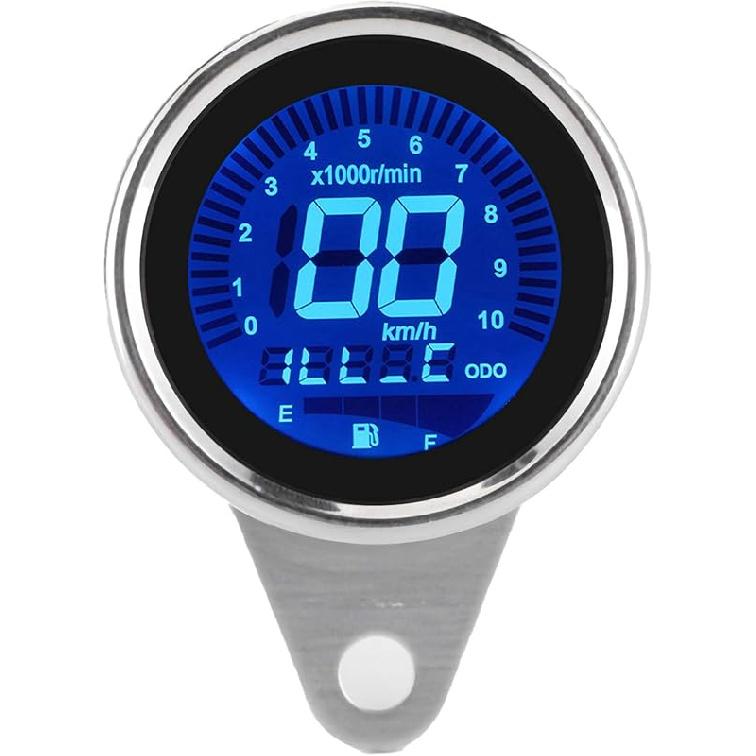 Aramox Motorcycle Speedometer, 12V Universal Motorcycle Multi‑Functional Meter Tachometer Odometer Fuel Gauge Speedmeter(Silver) серебряный