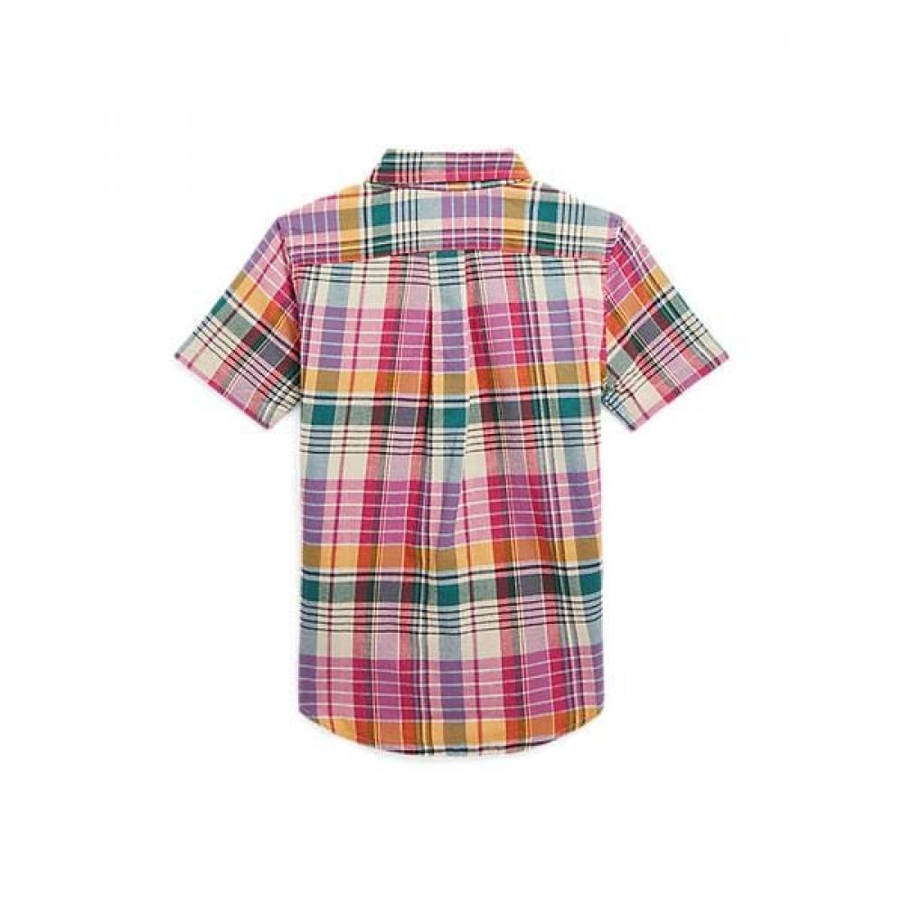 Polo Dziecięce Indygo Bawełniana Koszula Madras Krótki Rękaw Cwpowovt6820364999