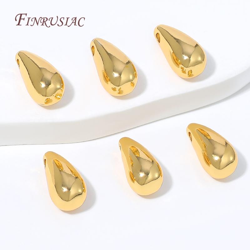 18K Gold Plated Teardrop Pendant Charm,Smooth Water Drop Pendant For DIY Necklace Jewelry Making Supplies Accessories