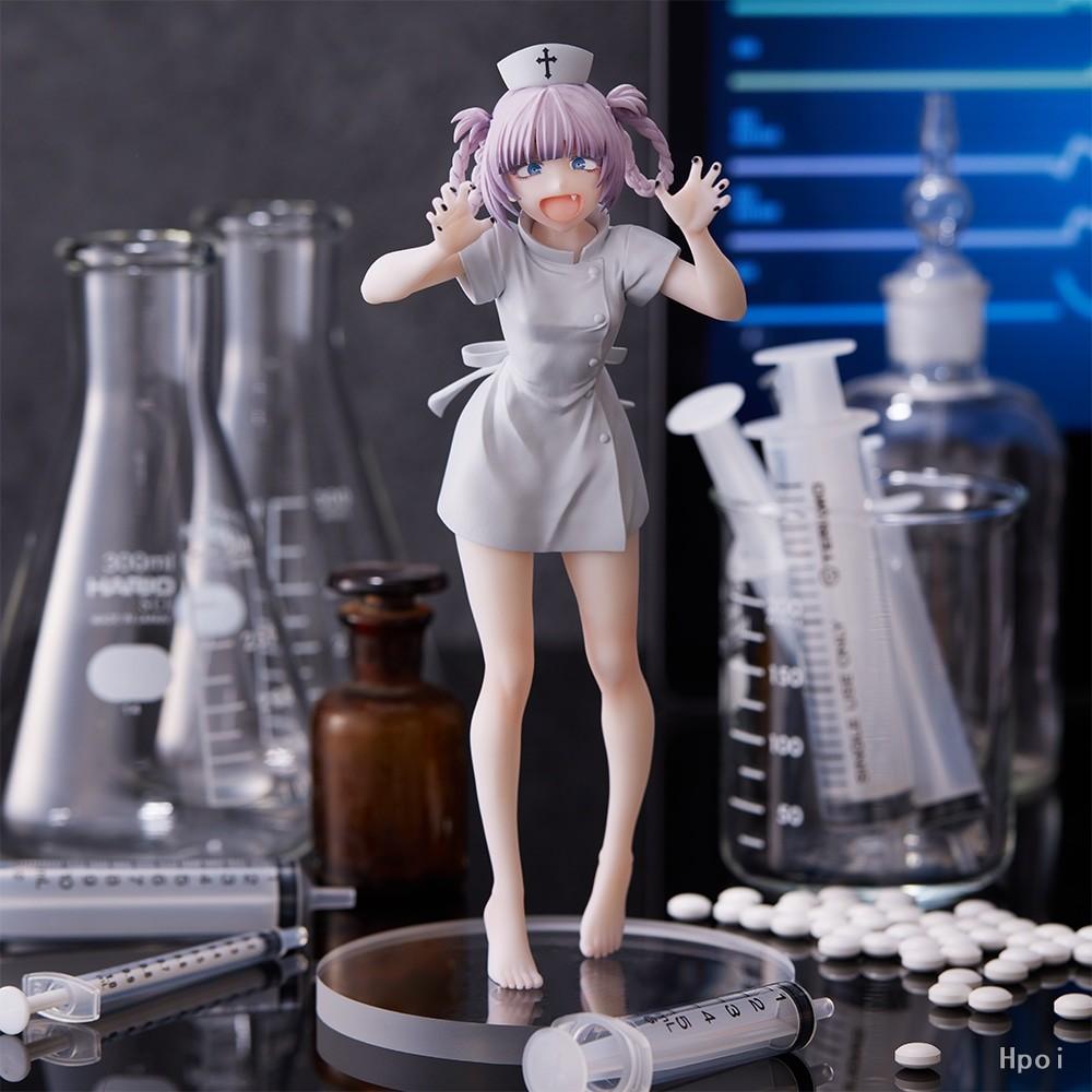 18CM Anime CALL OF THE NIGHT Figur Nanakusa Nazuna Hvit Sykepleier Utkledning Stående Søtt Grimaseuttrykk Jente PVC Gave Leketøy